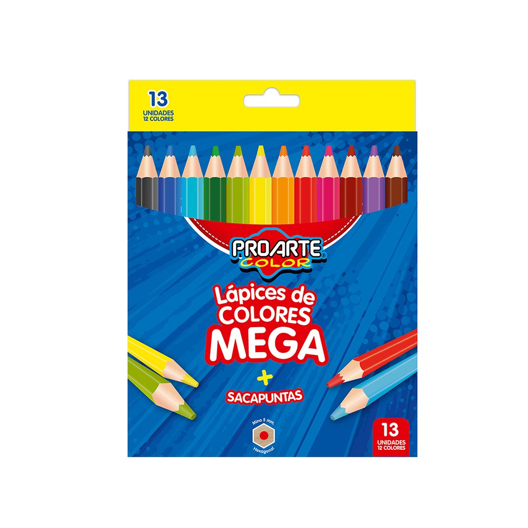 LÁPICES DE COLORES MEGA PROARTE