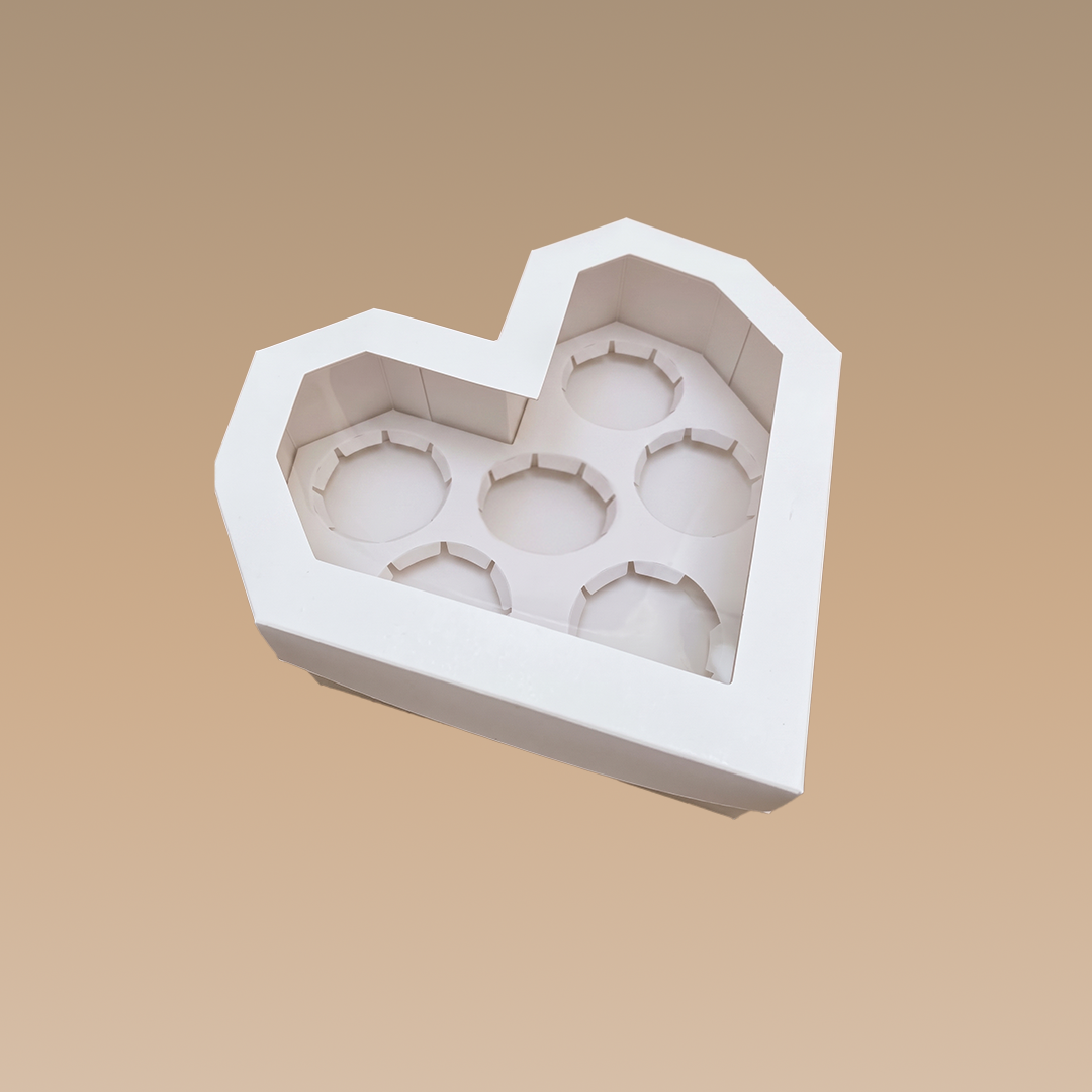 CAJA 6 CUPCAKE FORMA CORAZON